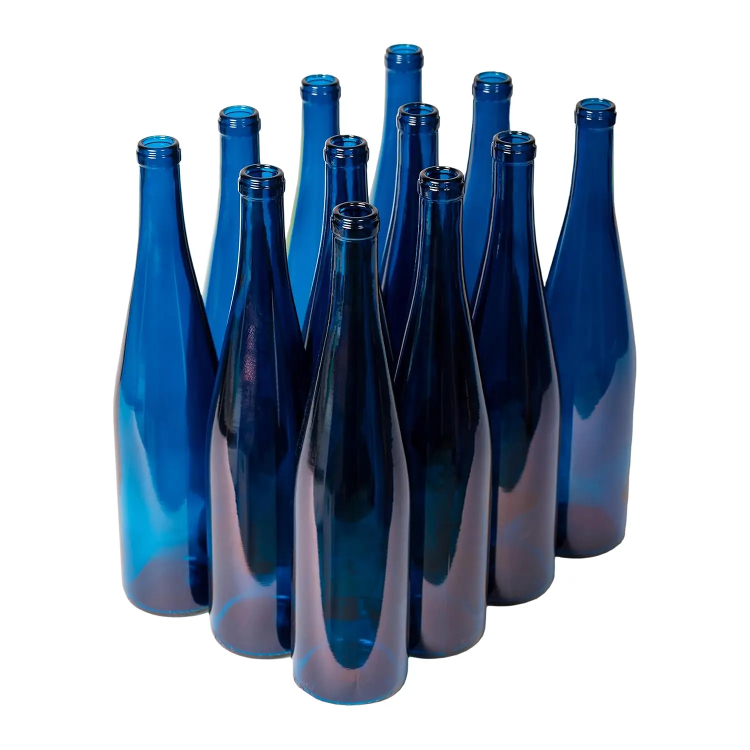 Blue 750ml Wine Bottles (Pack of 12), W13 Bordeaux Empty Liquor Bottles, Cobalt Blue Glass Bottle for Wine Making Drinks Storage 12 per Case - NO CORKS INCLUDED