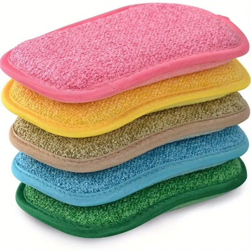 4/7/11/25/48pcs Multi-Purpose Kitchen Scrub Sponge, Heavy Duty Cleaning Scratch Resistant Scrub Sponge, Reusable Scrub Sponge for Household Cleaning, Random Color (Multicolor)