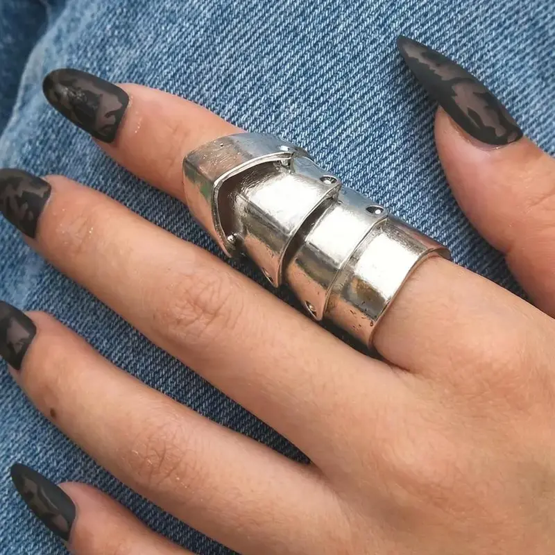 Minimalism Casual Unique Punk Gothic Punk Style Jewelry Ring The Joint Is Flexible Ring Suitable for Both Men and Women Daily Vacation Music Festival Party All Saints' Day Dark Aesthetic Rings