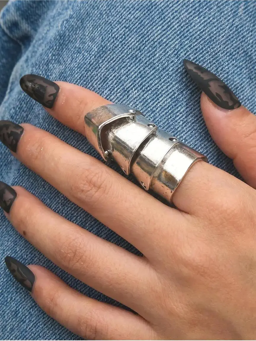 Minimalism Casual Unique Punk Gothic Punk Style Jewelry Ring The Joint Is Flexible Ring Suitable for Both Men and Women Daily Vacation Music Festival Party All Saints' Day Dark Aesthetic Rings