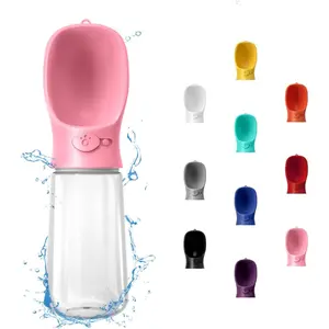 Portable Dog Water Bottle, 19 OZ, Leak Proof Puppy Water Dispenser with Drinking Feeder  Pets Outdoor Walking, Hiking, Travel, Food Grade Plastic