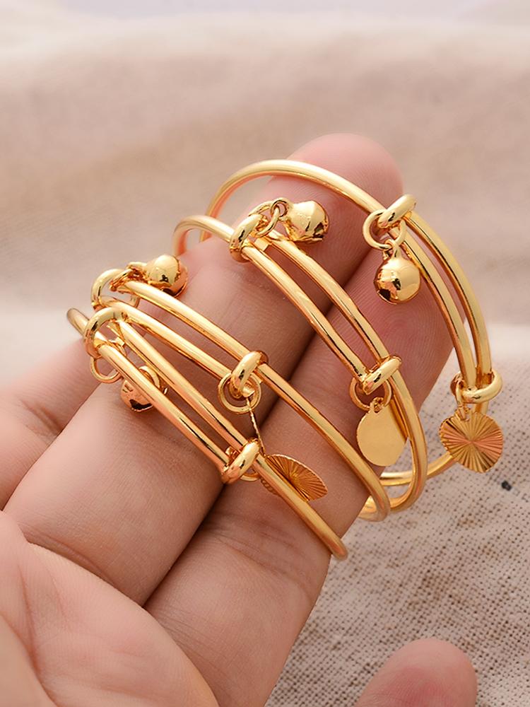 Ethiopian /Arab/African Lucky Bell Baby Kids Children Gold Color Birthday Bangle Bracelet Jewelry Gift