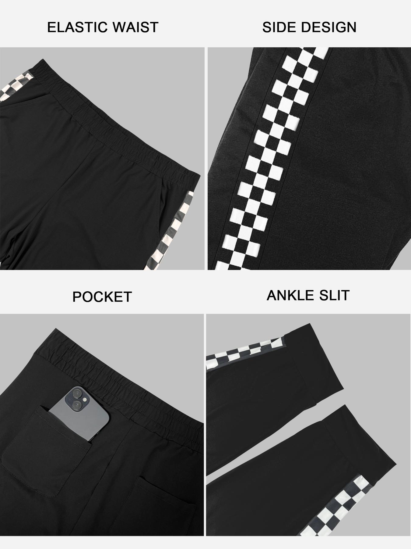 Plus Size Women's Casual Pants, and Checkered Joggers, Comfortable High Waisted Pants for Everyday Wear, Fashionable Plus Size Clothing