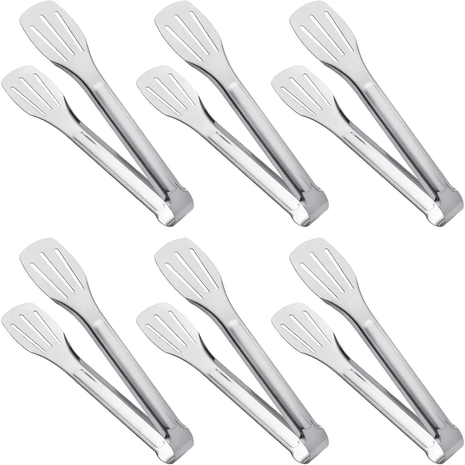 Serving Tong Kitchen Tongs,Buffet Tongs, Stainless Steel  Tong Serving Tong,small tongs 6 Pack (7 Inch)