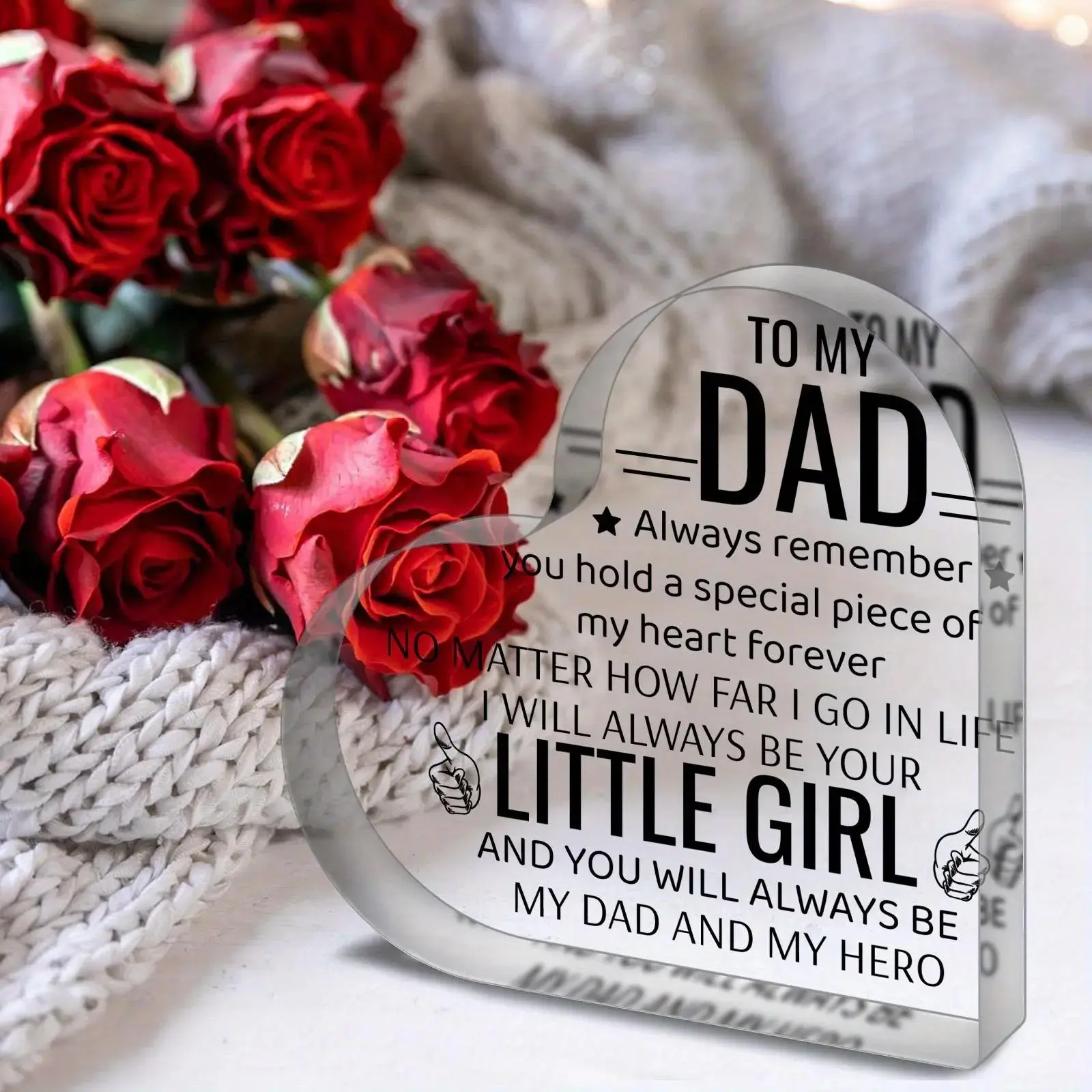 Letter Pattern Acrylic Heart-Shaped Decorative Plaque, 1 or 12 Pcs Family Gift, Birthday Gift for Loved Ones, Home, Office and Living Room Decor, Home Office Decoration, Home Decor Accessories