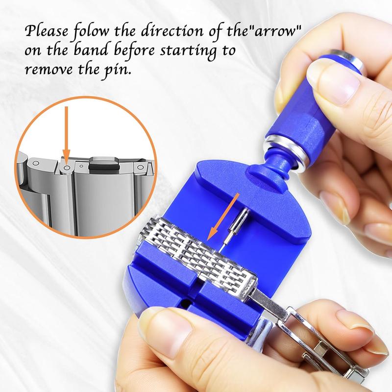 Professional Watch Link Band Sizing Removal Tool Kit for Watch Bracelet Adjustment, Watch Pin Removal Adjustment Tool Kit, Portable Repair Tools