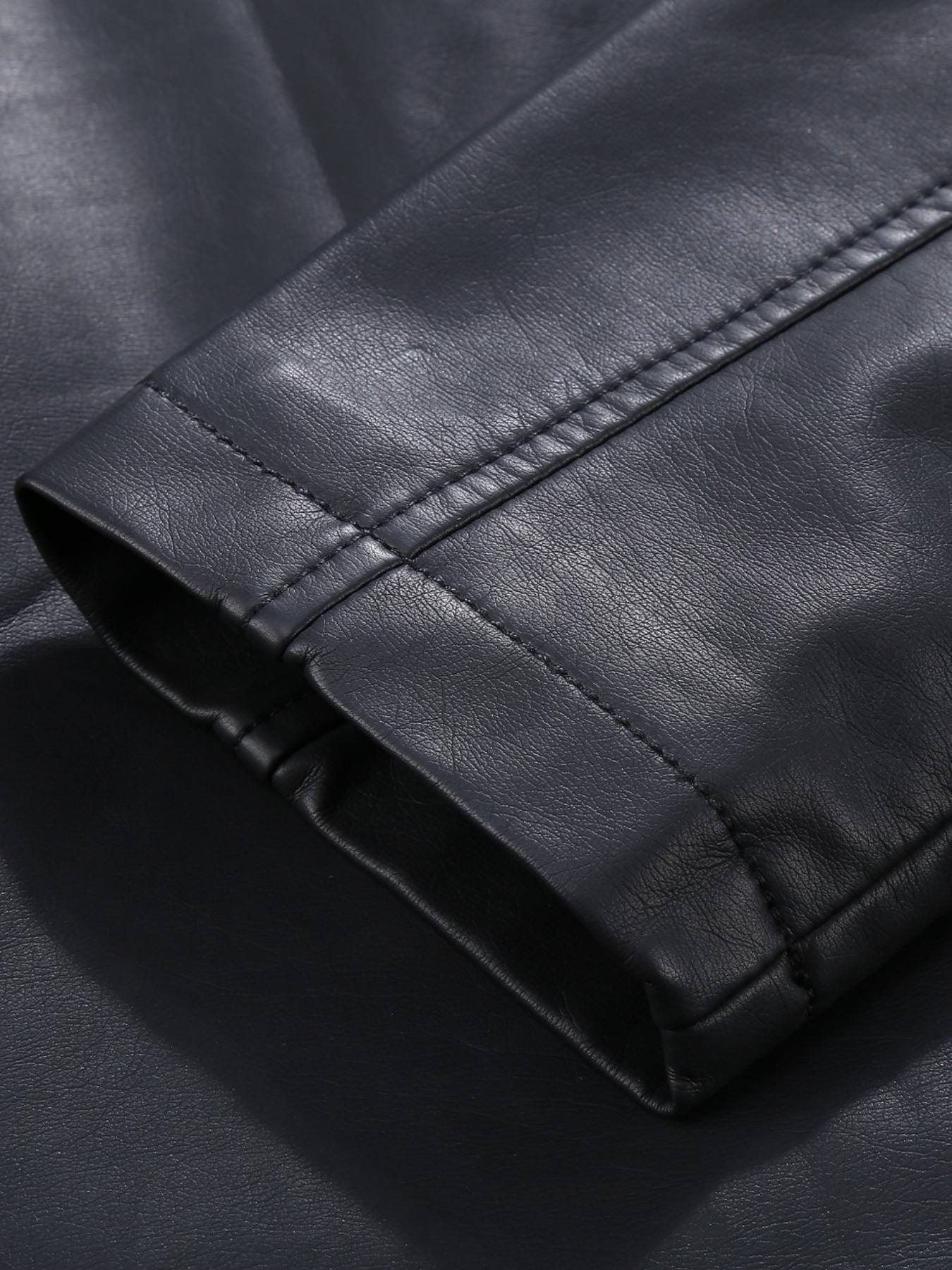 Women's Spring PU Motorcycle Jacket, Fitted Long Sleeve Zipper Pocket Commuter Streetwear, Casual Short Windproof Leather Coat