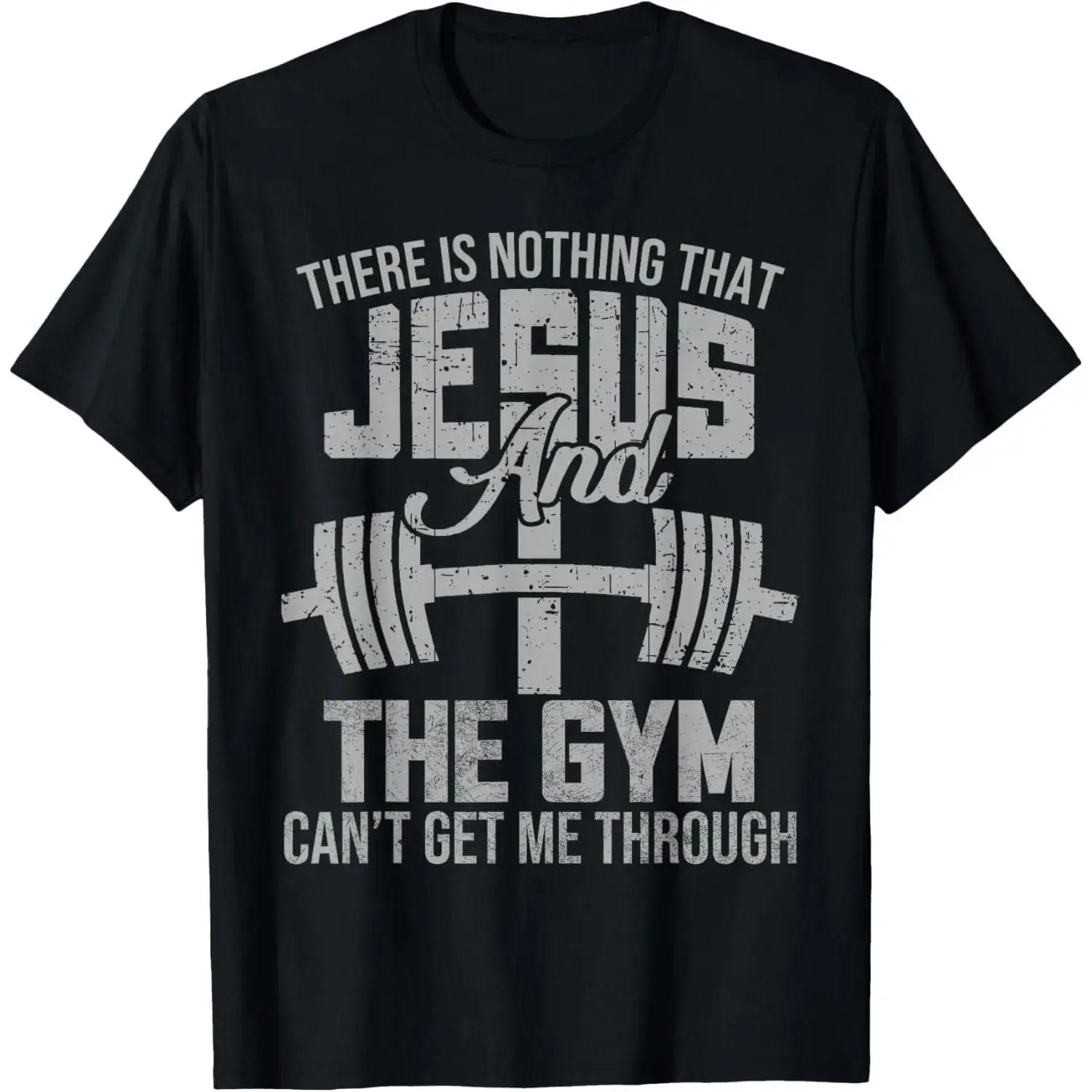 100% Cotton Nothing Jesus And The Gym Fitness Christian Workout Gym T-Shirt