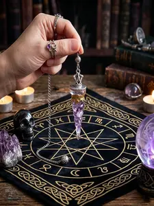 1pc Spiral Crown Pointed Cone Orgeon Natural Crystal Spirit Pendulum Divination Tool, Healing Crystal Chakra Balance Meditation Energy Pendulum Spiritual Aura Pendant, Suitable for Tarot Card Calculation, Manifesting Positive Energy, Witch Altar Supplies