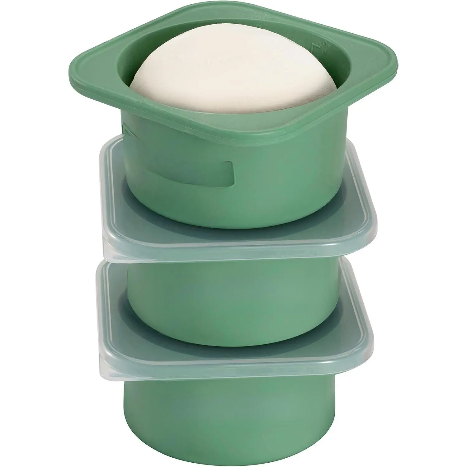 Plus-Large 1000ml (1L) Airtight Pizza Dough Proofing Box Set with Lid & Silicon Seals, Grade Stackable Containers, Sturdy Reinforced Steel, Freezer-Fridge-Dishwasher Safe (3Green Plus)