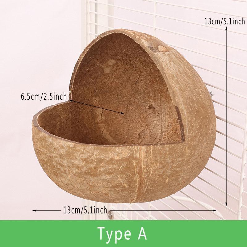 Natural Coconut Bird Nest House – Handmade Grass Woven Parrot Cage Toy, Cozy Breeding Shelter for Small Birds, Hanging Habitat for Parakeets, Lovebirds & Finches