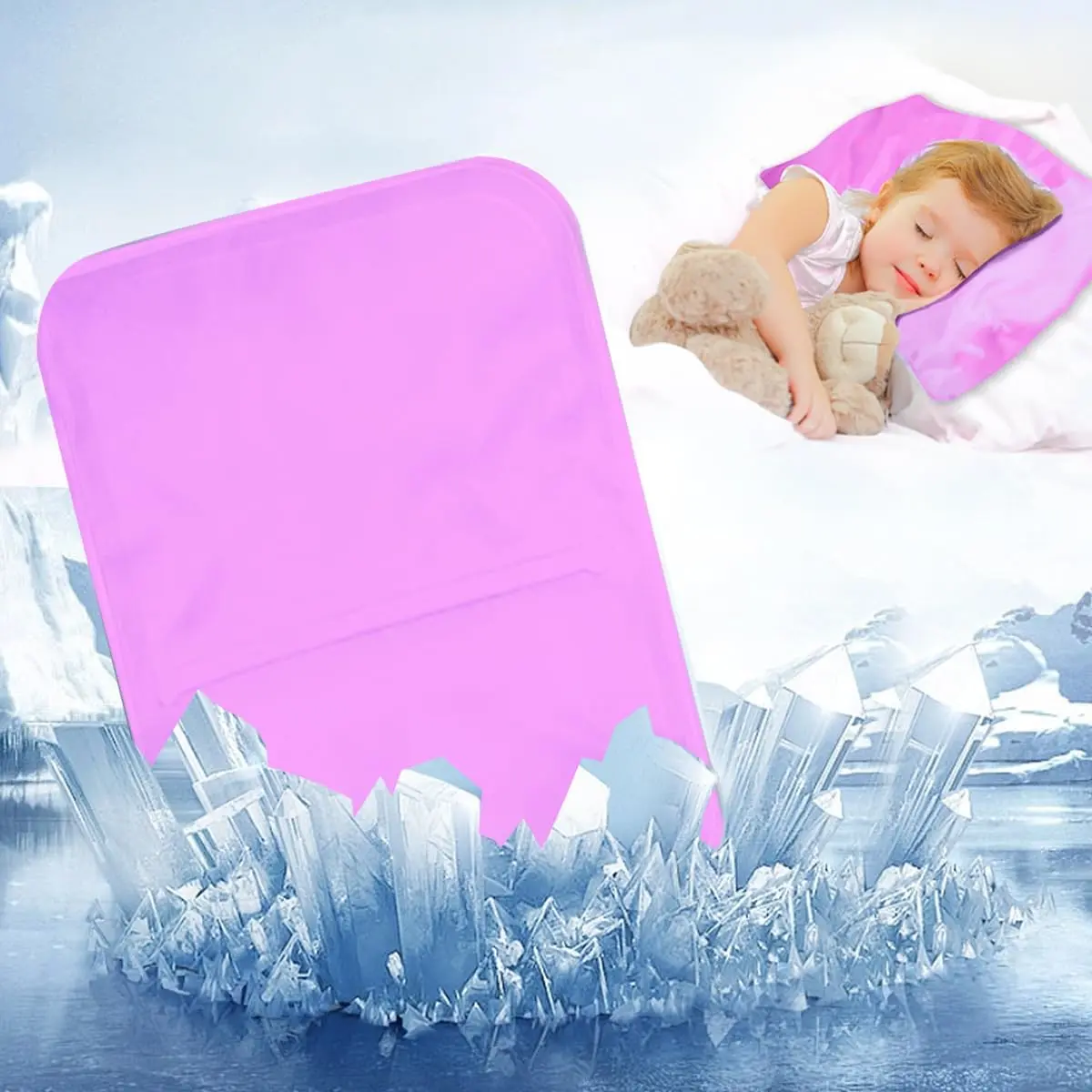 Gel Ice Pack, Pillow Cooling Pad for Night Sweats, Migraines, Fever, Hot Flashes, Injuries, Cold Compress Pillow Cooling Pad for , Adults and Pets ()