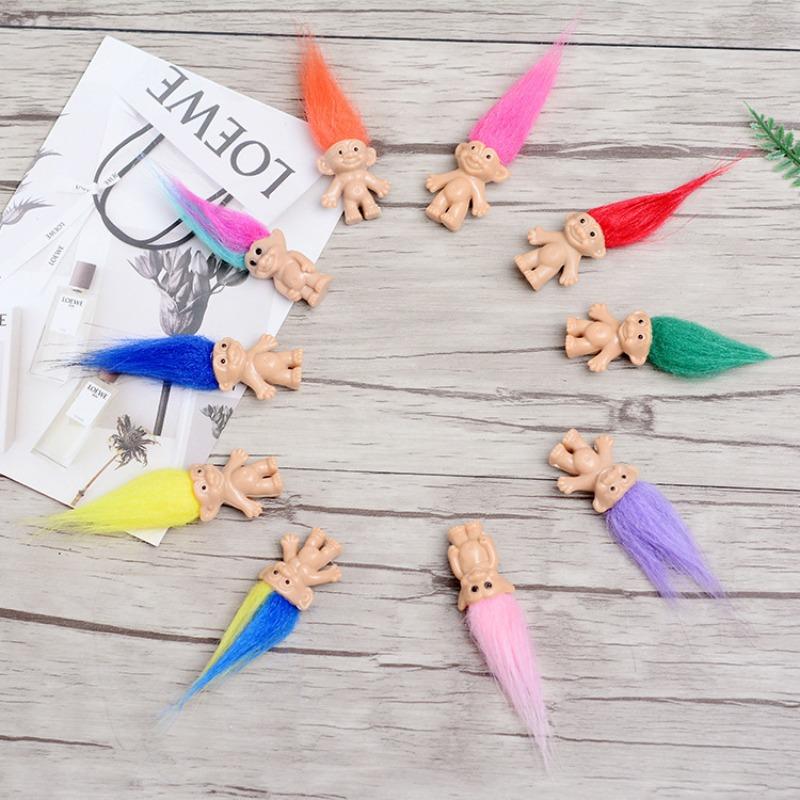 Troll Doll Toy Doll Injection Molded Doll Vintage Home Furnishings Cute Mini Collection