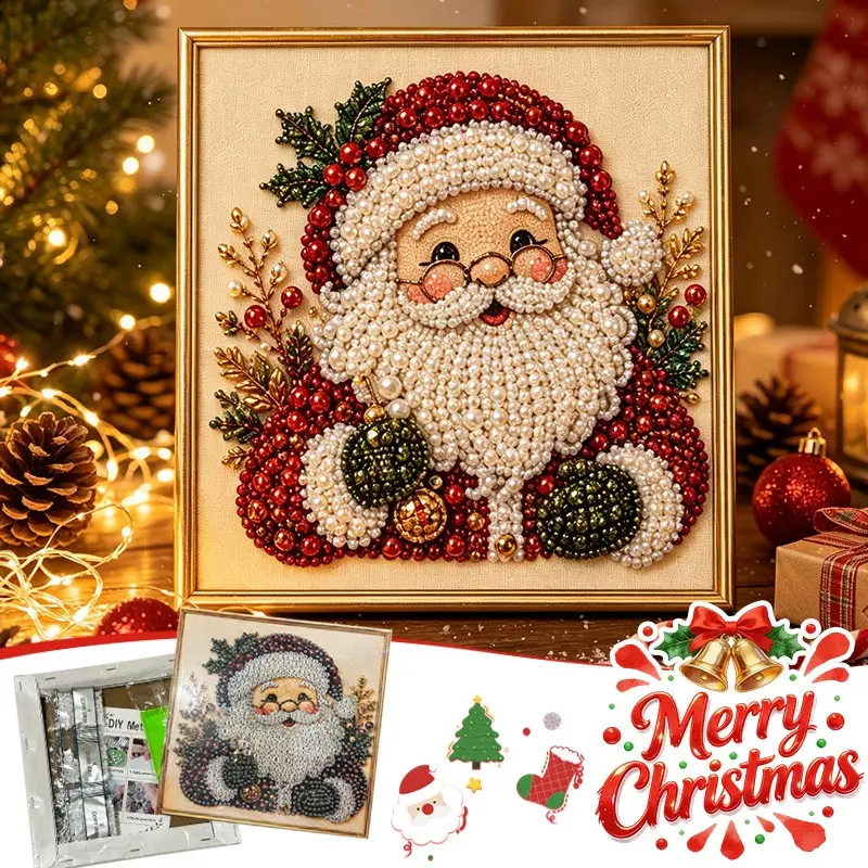 Santa Claus Diamond Painting DIY Gift Set, 3D Shimmering Decorative Art, Stress Relief Craft Kit, Ideal for Christmas Gifts