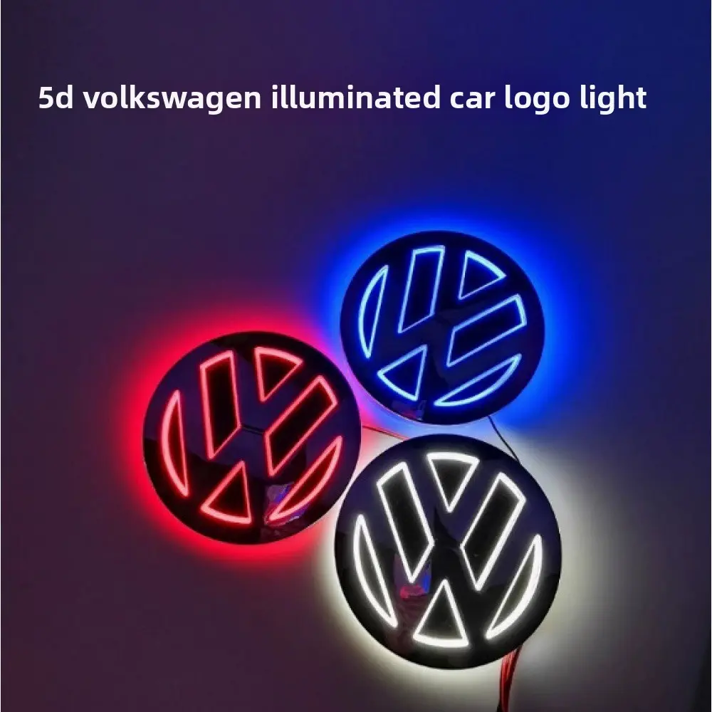 Illuminated Rear Emblem for Volkswagen, fits Tiguan, Magotan, Bora, Golf 6 – LED Tail Emblem Light，This emblem fits vehicle models with a size of 11*11cm/4.33*4.33in，Car accessories，Rear Illuminated Emblem