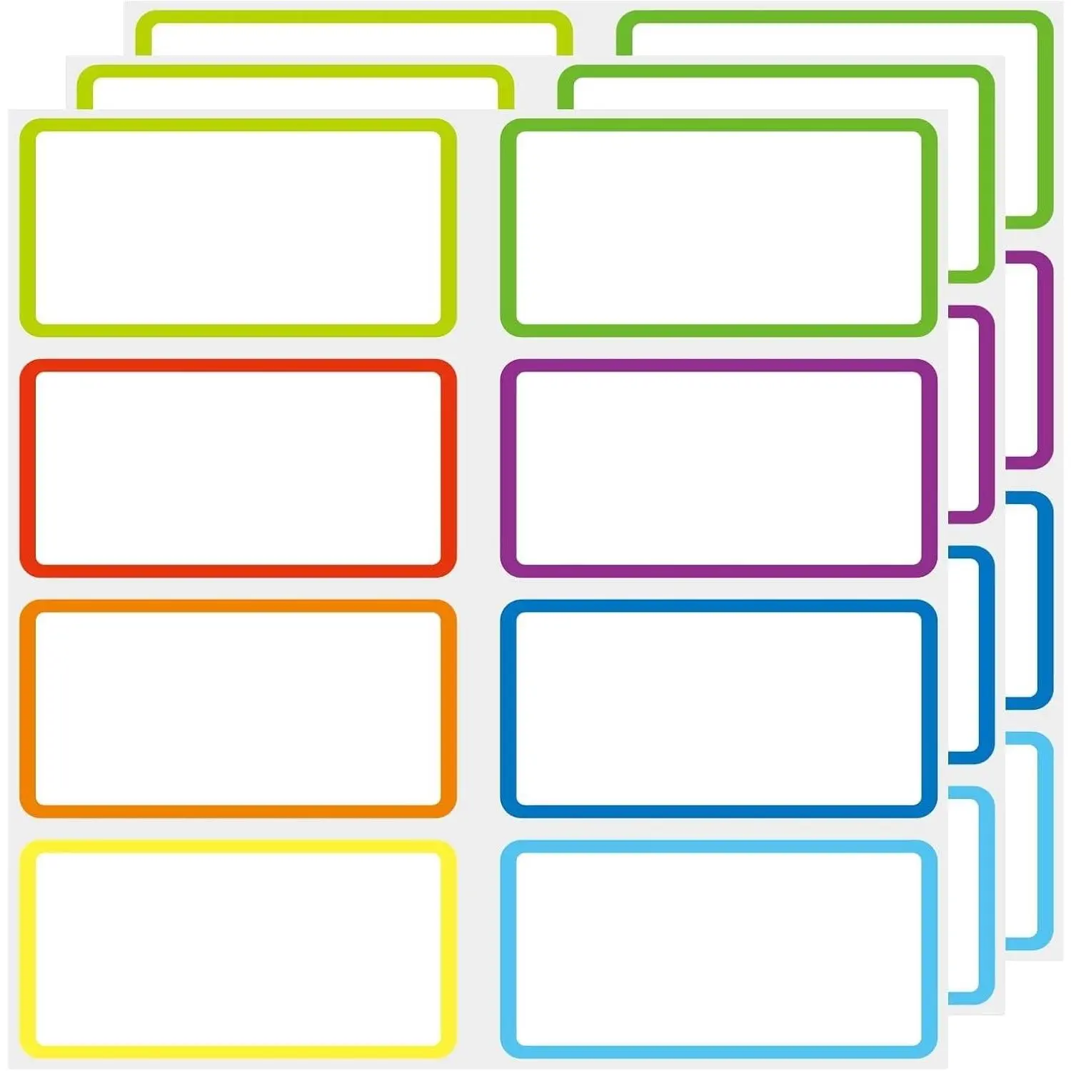 Reusable Dry Erase Labels Sticky Notes - Waterproof Removable Label Stickers for Storage Bins, Jars, Pantry, Kitchen, Office, School & Multi-Purpose Use (2 x 4 Inches, 8 Colors)