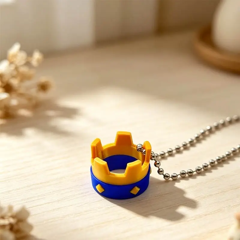 1pc Crown Keychain, 3D Printed, Available in Red and Blue,  a Perfect Choice for Birthday and Anniversary Gifts.