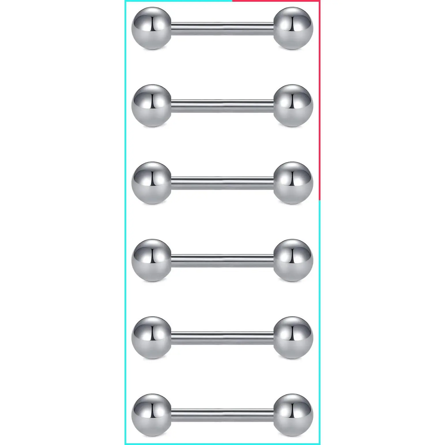 14G Surgical Steel Straight Barbells Tongue Rings Nipple Body Piercing Jewelry 12mm-18mm