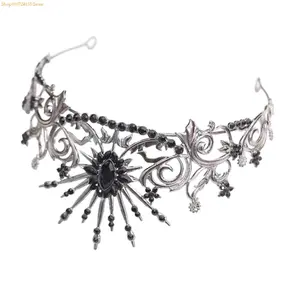 76HE Dazzling Rhinestones Bridal Crowns Hairhoop Tiaras Headpiece for Various Formal Occasion Women Event Dressingup Props