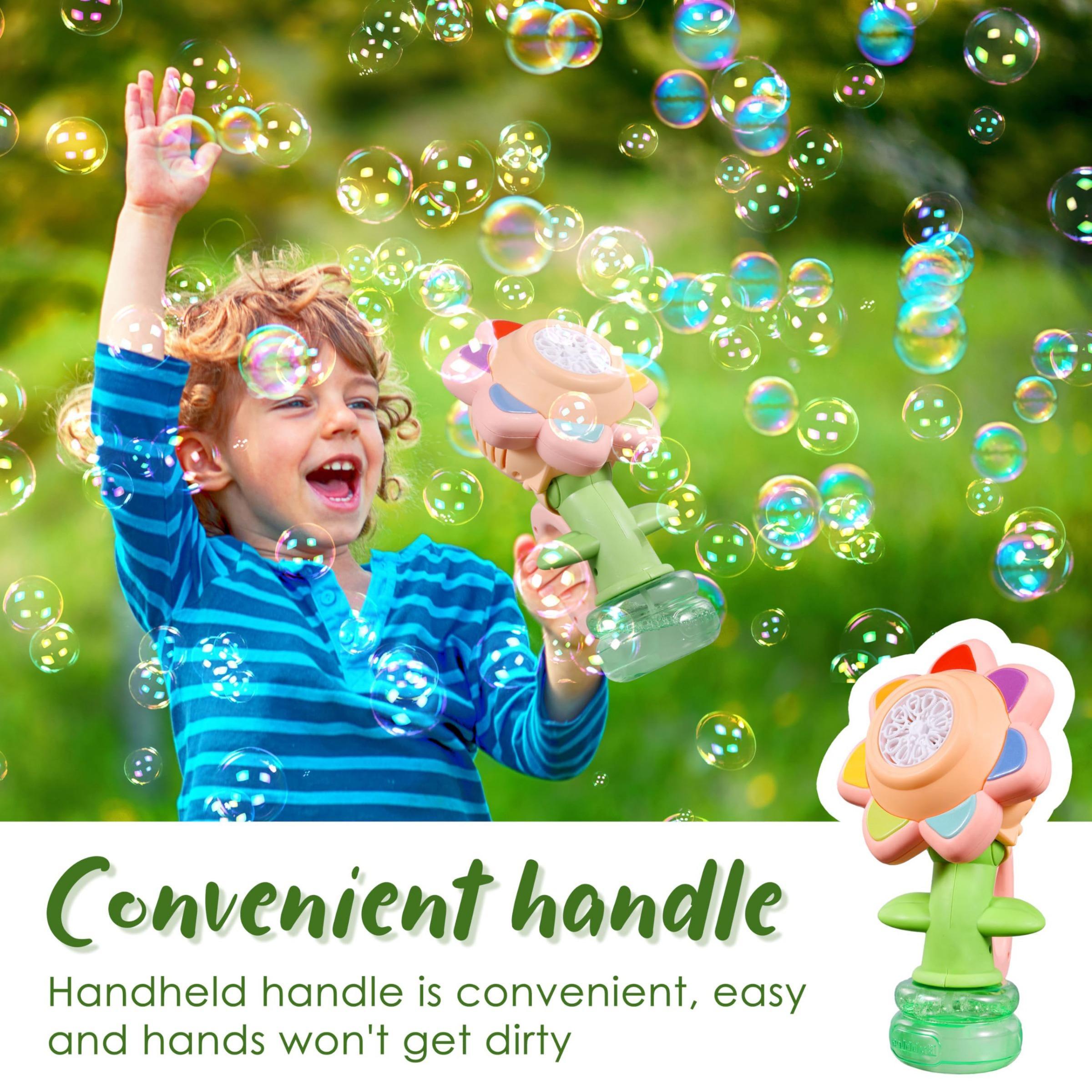 Sunflower Design Bubble Machine, Automatic Flower Bubble Maker Toy with Colorful Lights, Fun Outdoor Bubble Toy for Kids, Bubble Solution