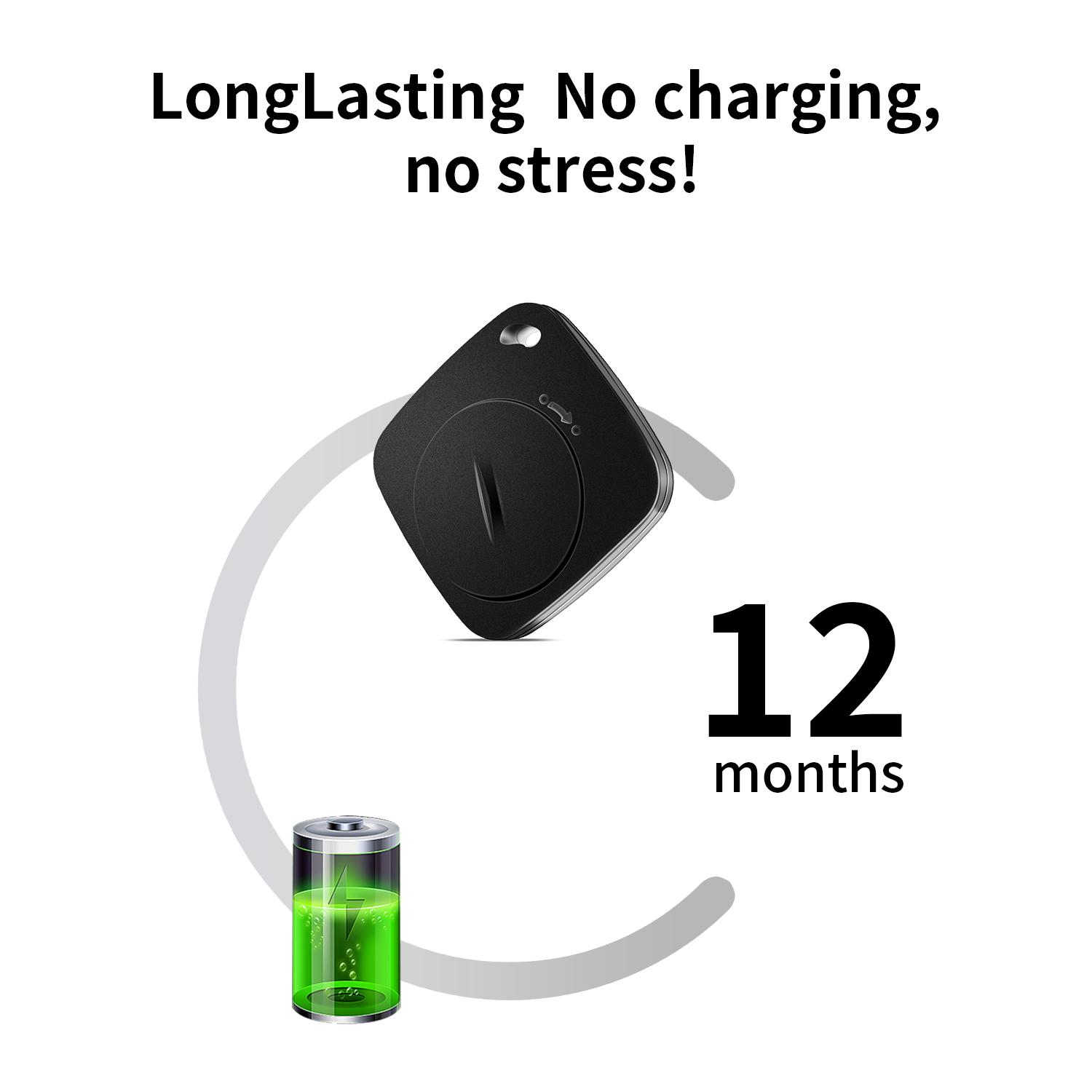 Smart GPS Tracker, 4-Pack Anti-Loss Devices, Compatible with iOS & Google, with Lanyard, Ideal for Keys, Bags, Cars, Wallets