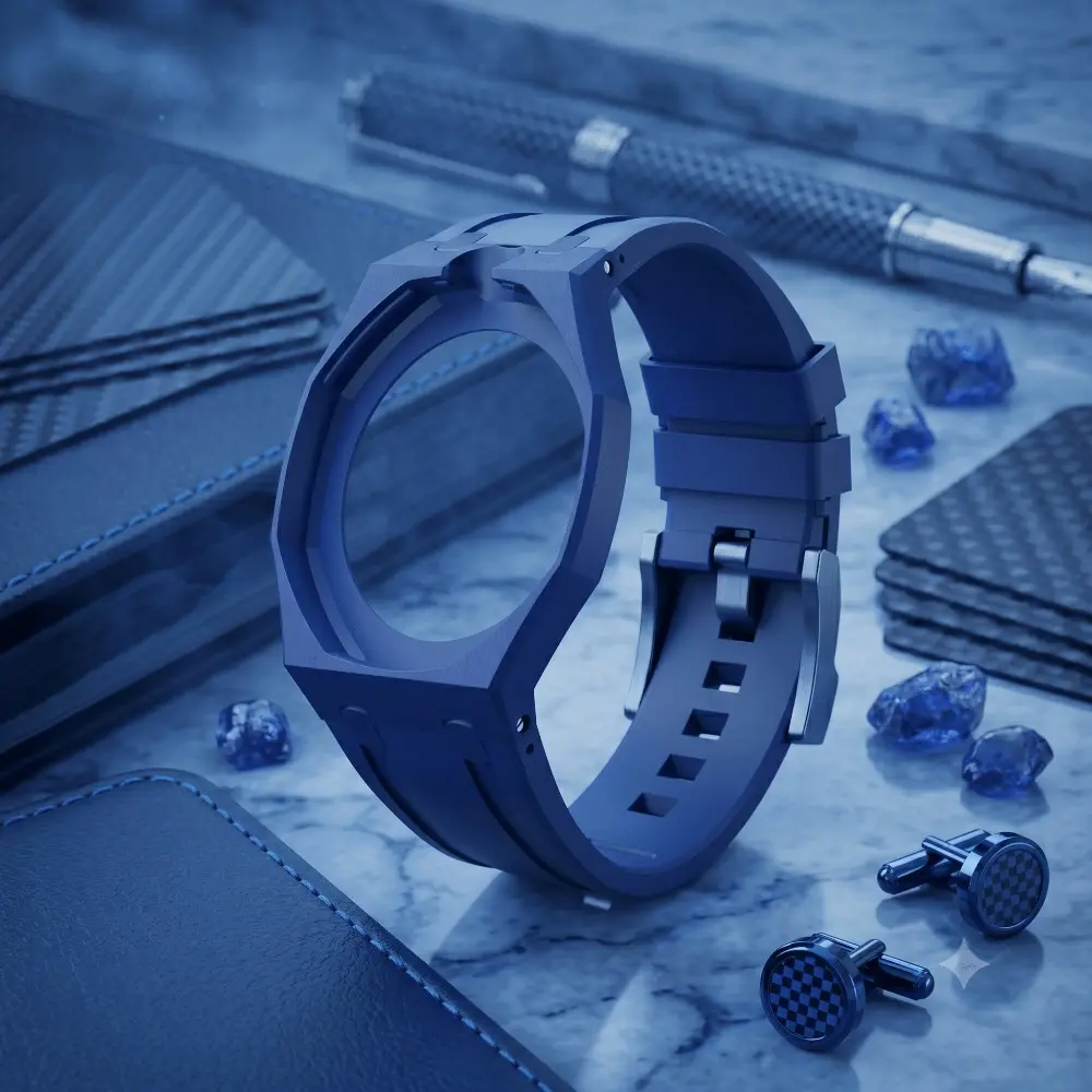 Bioceramic Case Silicone Band for Royal Pop Lepine and Savonnette, Funky Ceramic Case, Soft Silicone Sport Strap, Replacement Watch Band