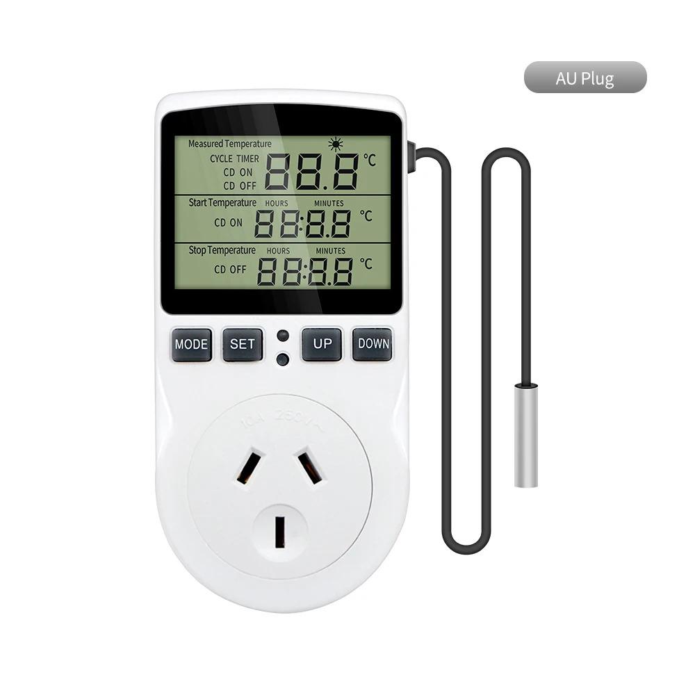 Timer Socket Thermostat Digital Temperature Controller EU/AU/US/FR/UK Plug Outlet With Timer Switch Heating Cooling AC 110V~230V Timer Socket Thermostat Digital Temperature Controller EU/AU/US/FR/UK Plug Outlet With Timer Switch Heating Cooling AC 110V~230V