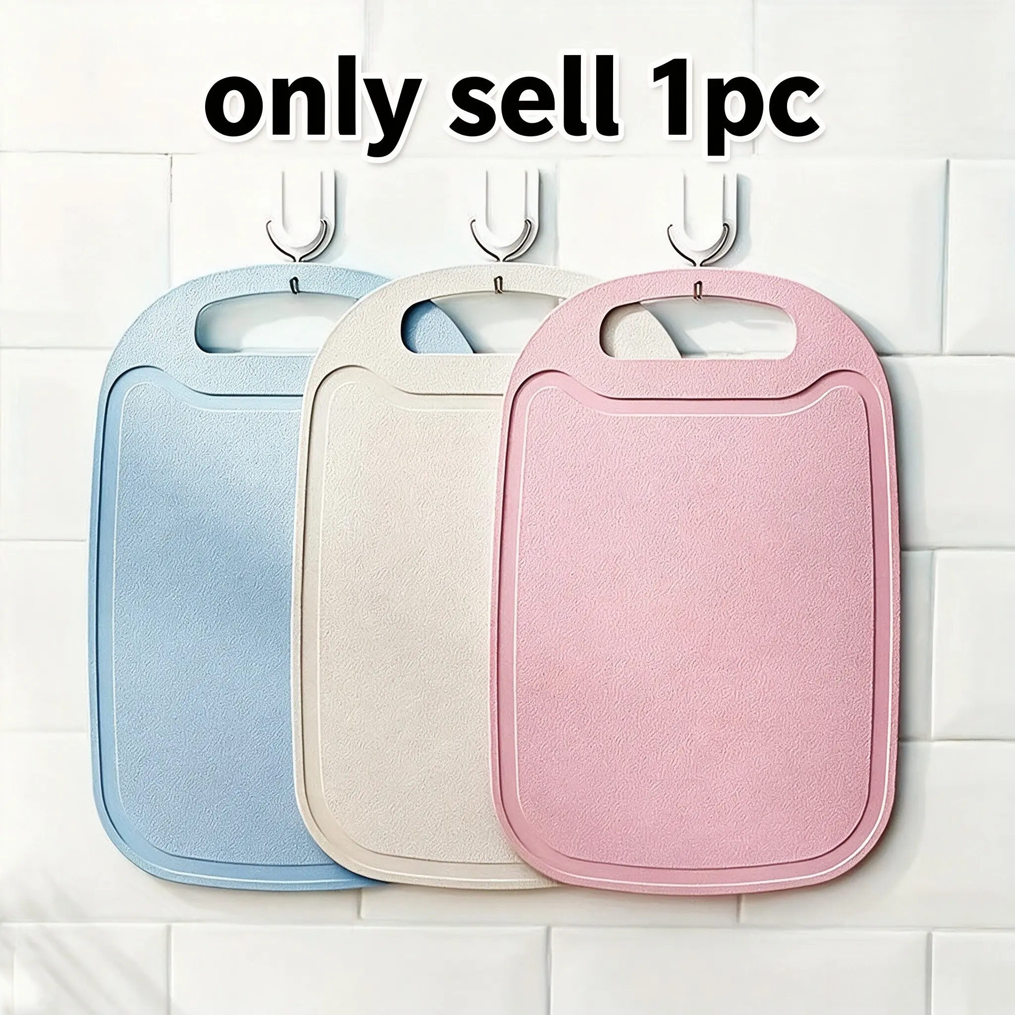 Non-Disposable Plastic Cutting Board with Drainage Slot, Anti-Slip Design, Portable Hanging Vegetable & Fruit, Durable Chopping Board