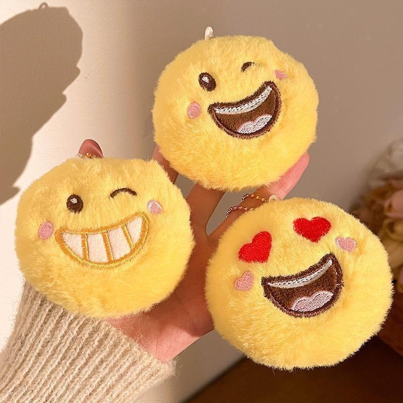 Smiley emoji girl plush cartoon pendant doll pendant accessories bag pendant activity small gift mini plush