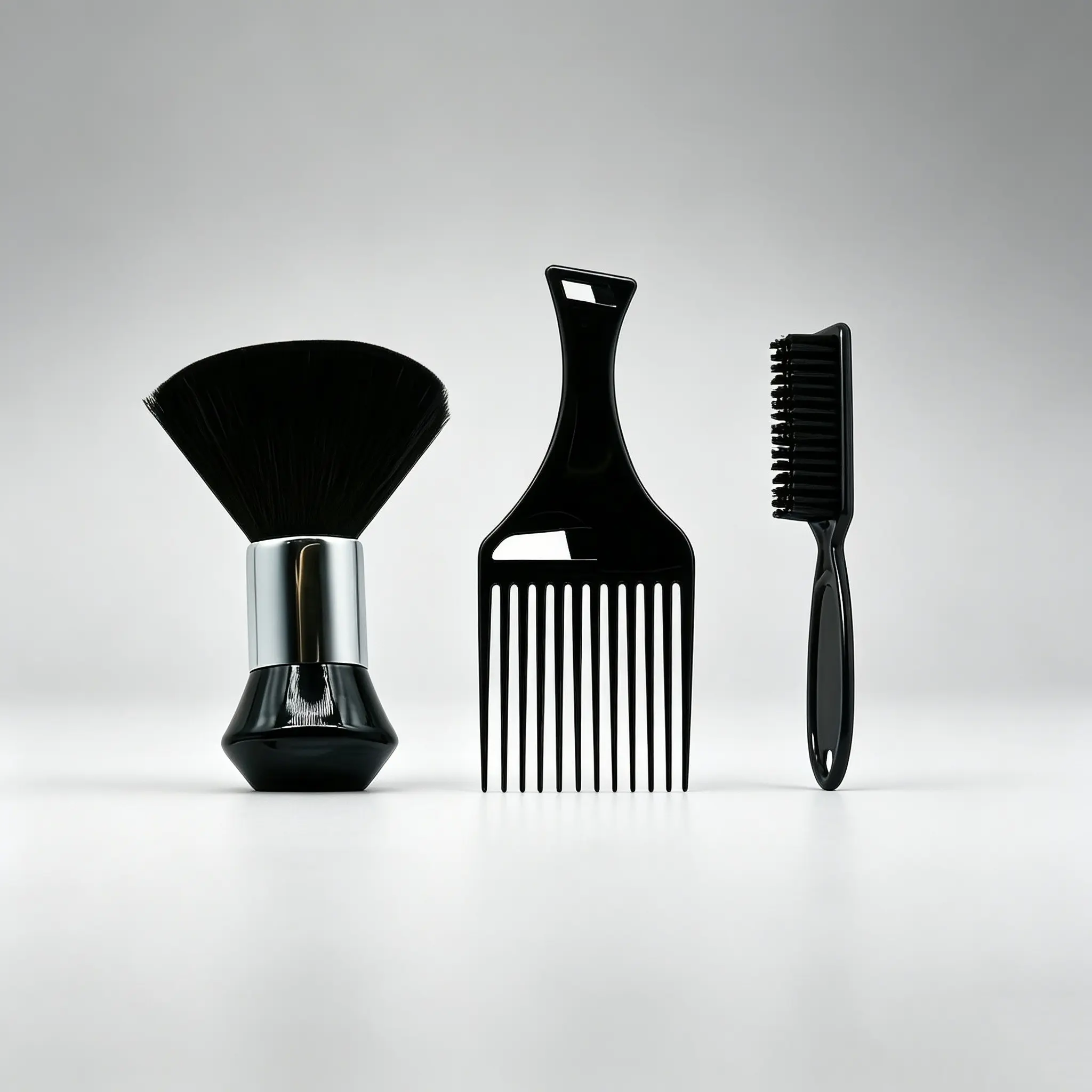 3Pcs Barber Hair Styling Tools Set Neck Duster Brush Wide Tooth Hair Pick Comb Mini Teasing Brush Professional Hairdressing Kit For Curly Hair Salon Home Use