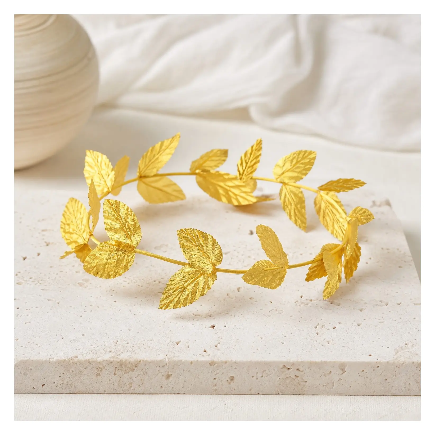 6 Pieces Gold Laurel Wreath Crown Greek Roman Toga Headband with Leaves for Women Men Costume Party Headpiece Toga Theme Wedding Adjustable AccessoryGift