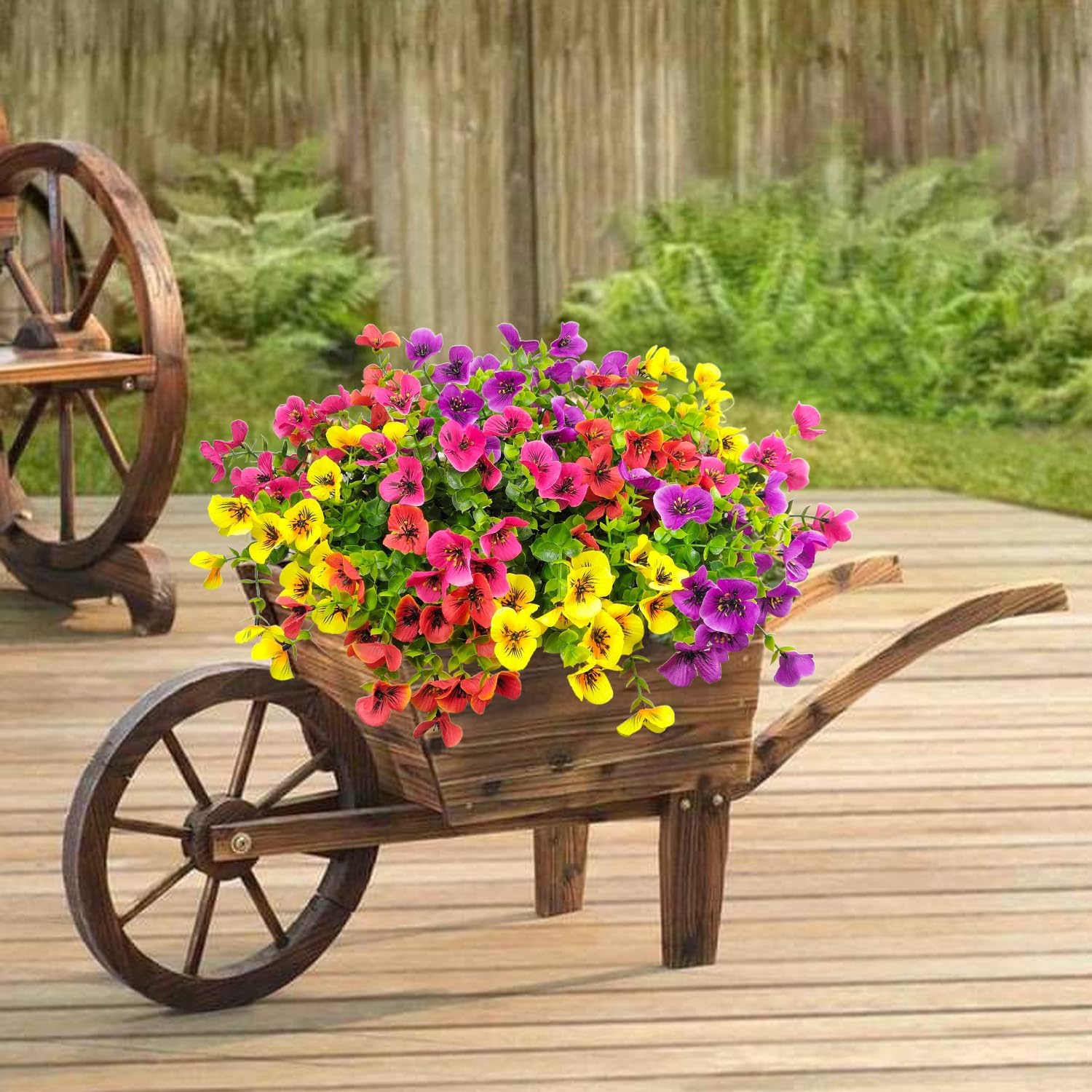 Artificial Pansy Flower, 12pcs/set Fake Silk Pansy, Faux Plastic Plants for Home Outside Garden Planter Front Door Porch Yard Patio Decor, Ornaments