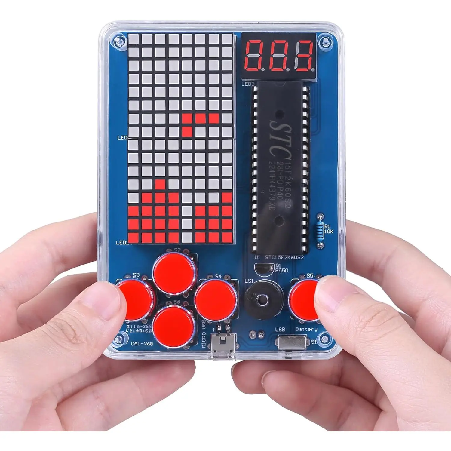 DIY Game Soldering Kit for Beginners, 4 Retro Games STEM Electronics Project with Brightness, Switch, Solder Practice Kit for School Students Class Present