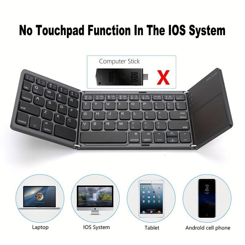 Portable Mini Foldable Bluetooth-compatible Wireless Keyboard with Mouse Touchpad, Ideal for Laptops, Phones & Computers, Compact Design, Folding Wireless Keyboard