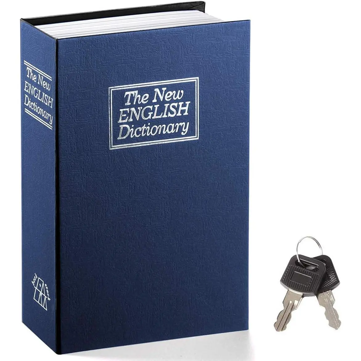 Book Shaped Hidden Portable Lock Box, Disguised Book Safe with Key Lock for Home & Travel Storage