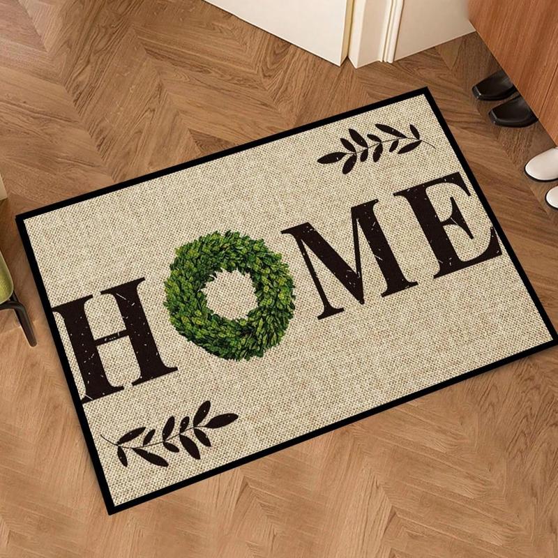 Home/Welcome Letter Pattern Door Mat, 1 Count Non-slip Rectangle Door Entrance Mat, Decorative Floor Mat for Home Living Room Bedroom Kitchen Bathroom, Boho Washable Rug