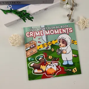 1pc Crime Moments Cute & Fun Coloring Book for Adults, Whimsical Anthropomorphic Animal Crime Scene Cartoon Designs, Stress Relief Leisure Coloring Pages