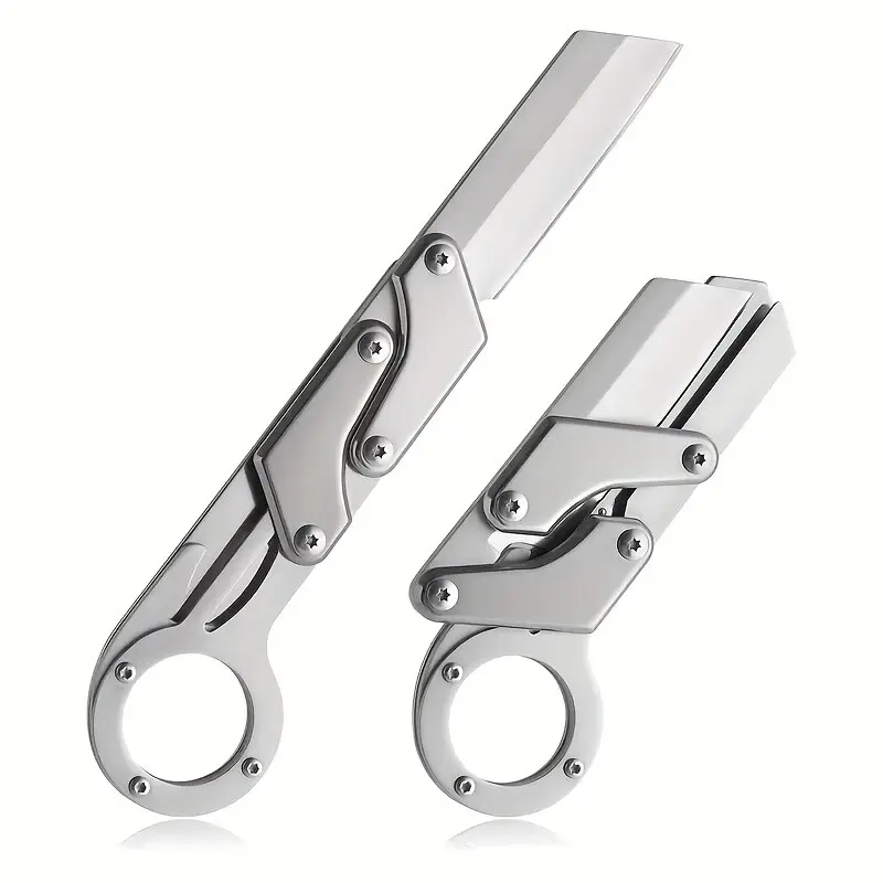Men's folding pocket knife - 7-inch stainless steel EDC multi-functional knife, with non-slip handle, suitable for camping and outdoor use, with portable and deformable design