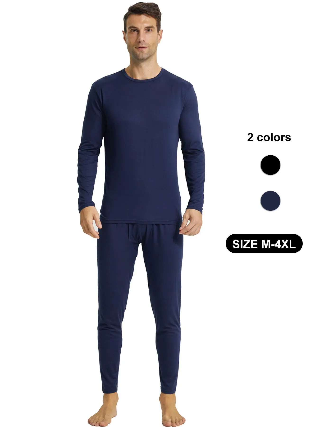 Mens Thermal Underwear Set Winter Base Layer Long Sleeve Top Long  Johns for Men Thermals Warm Baselayer