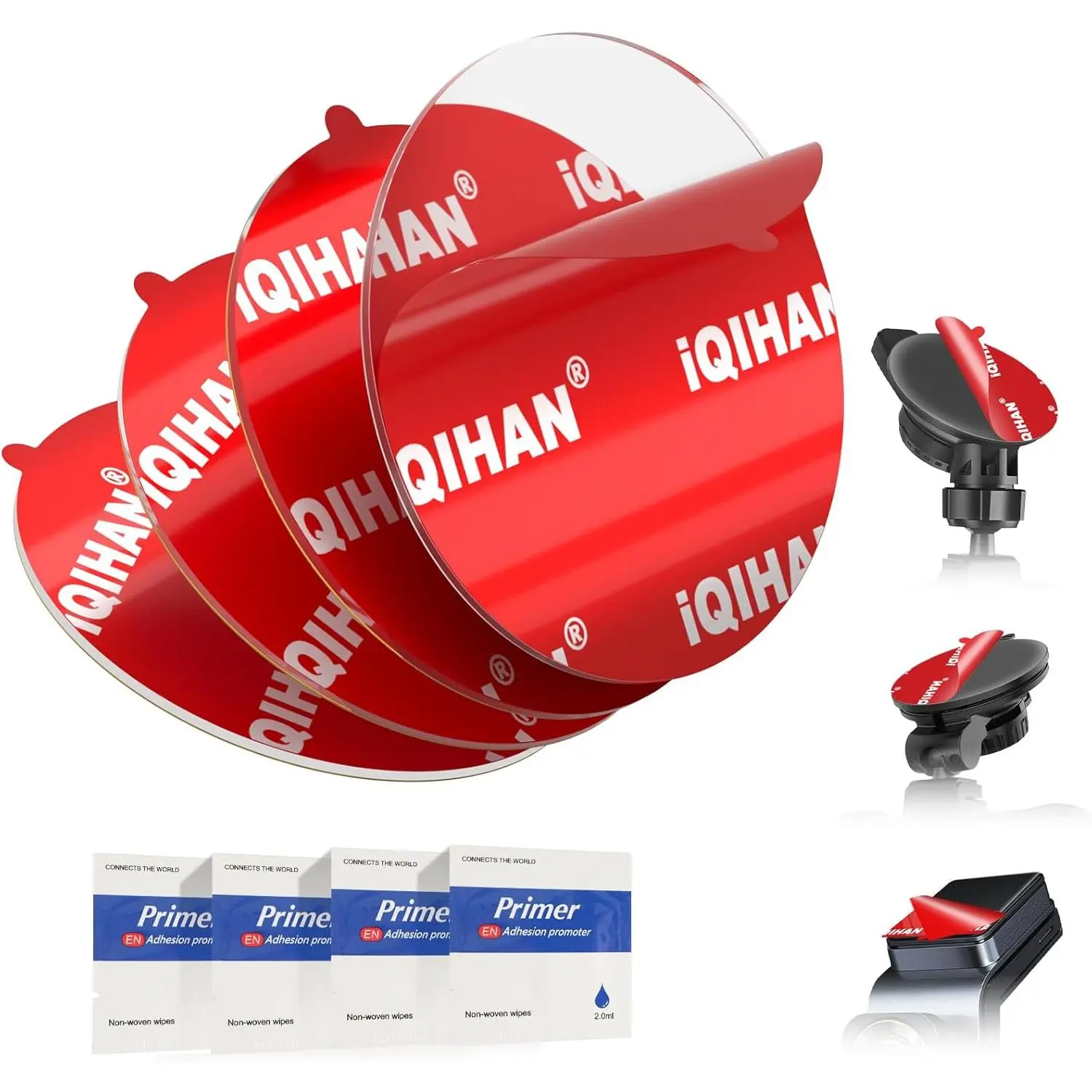 Adhesive Sticky Pads for  Cam Mount, 4 count Double-Sided Dashcam Mounting Tape, Heat-Resistant Heavy Duty Transparent Sticker Tape  for  Camera GPS Windshield Windscreen Dashboard