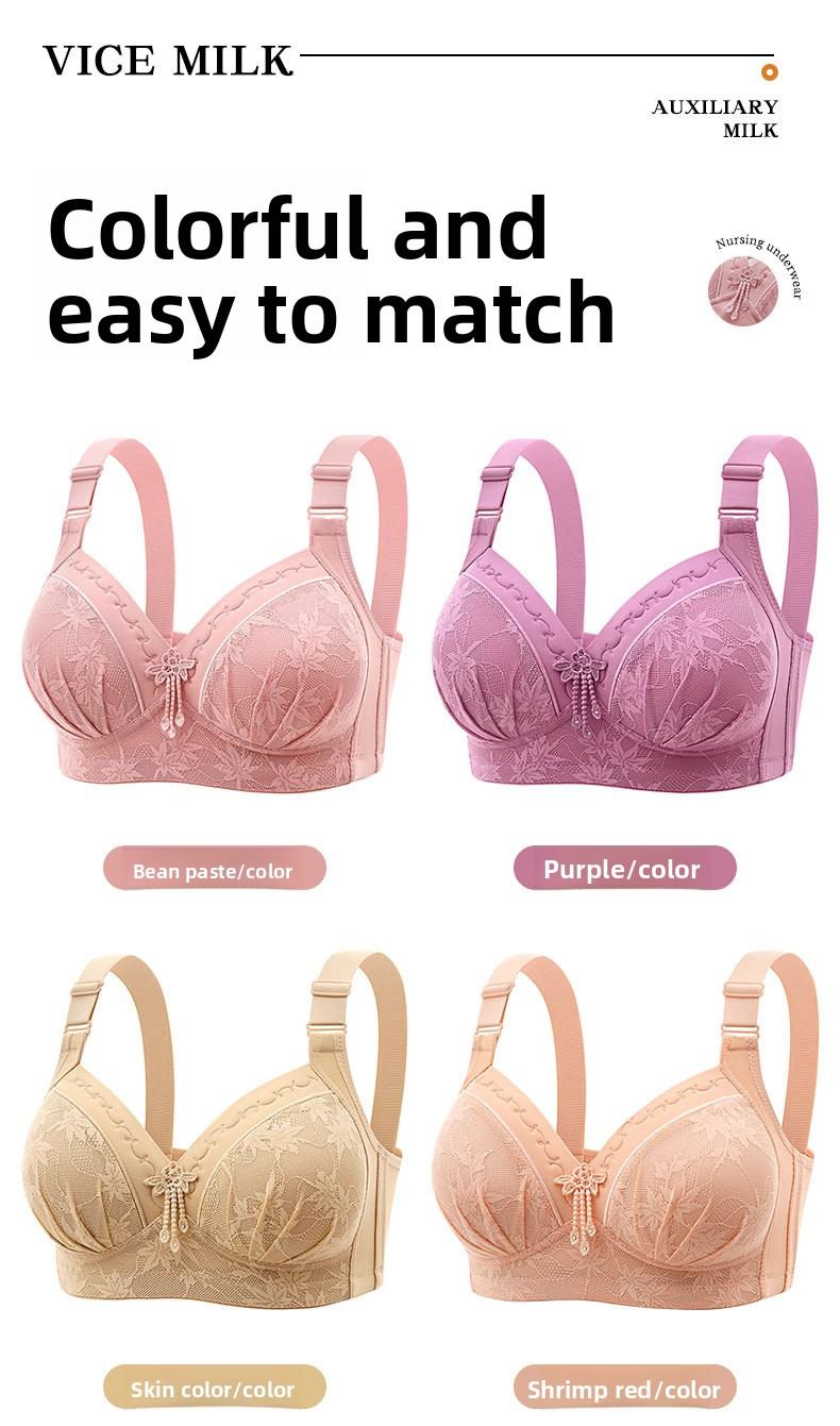 5 PCS/ 3PCS Elegant Lace Non-Wired Bra for Women Comfortable Push-Up Bralette Everyday Underwear Lift Support Breathable Lingerie T-Shirt Mother Fashion -RR