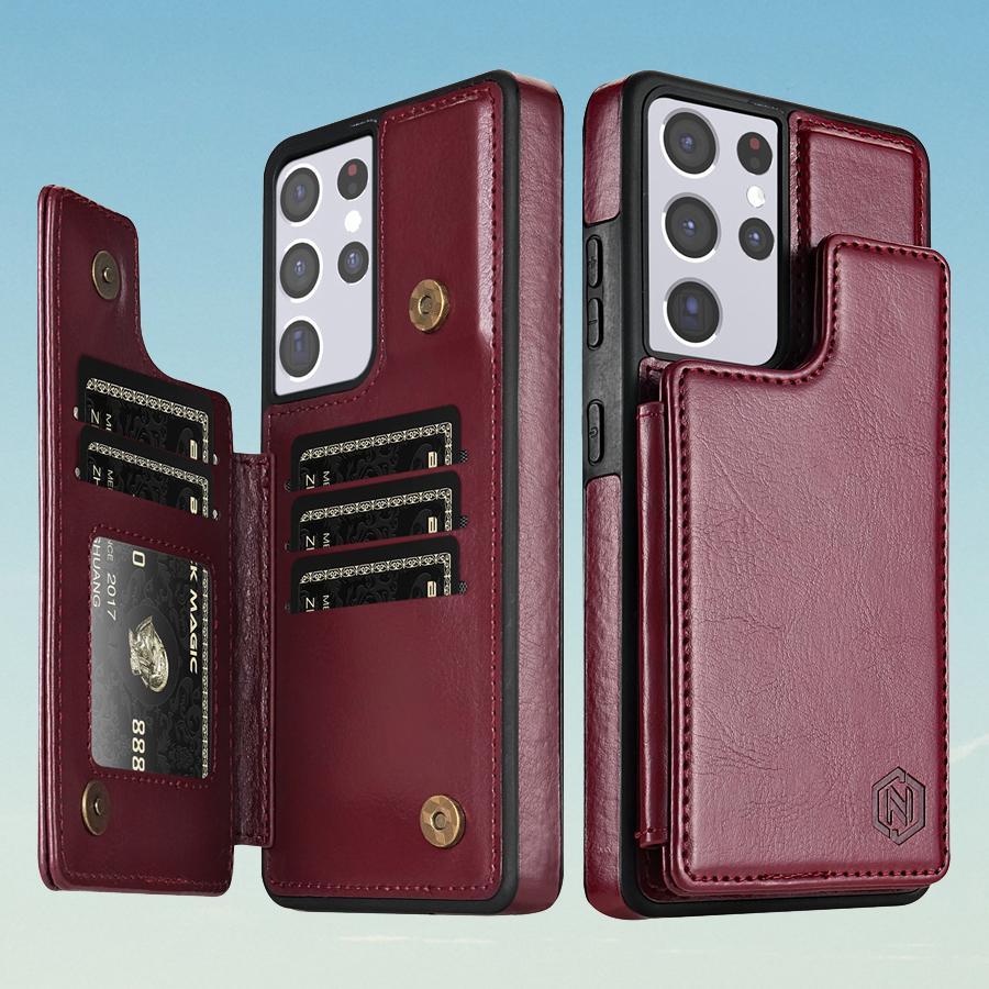 Wallet RFID Blocking Layer Protect Anti-Theft Magnetic Leather Case For Samsung Galaxy A15 A16 A17 A26 A35 A36 A53 A54 A55 A56