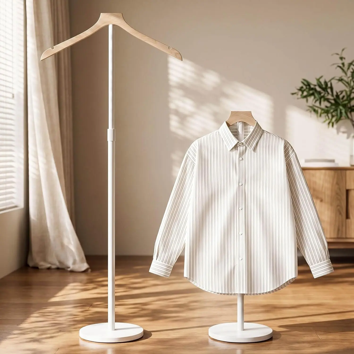 Mannequin Torso, Adjustable Shirt Display Stand 30 to 41 Inches Height, Stable Dress Form Clothing Display Stand for Vendor, Portable Garment Rack for Cap and Gown, Solid Wood