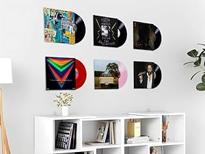 BASIC SUPPLY Vinyl Wall Mount 6 Pack, Black Metal Vinyl Holder Wall Display Shelf Record Wall Mount Stand for Albums LP Minimalist Record Wall Storage Set for CD Display in Office Home BASIC SUPPLY Vinyl Wall Mount 6 Pack, Black Metal Vinyl Holder Wall Display Shelf Record Wall Mount Stand for Albums LP Minimalist Record Wall Storage Set for CD Display in Office Home