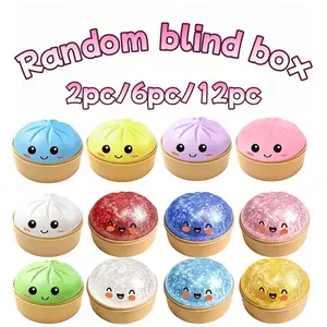 2/6/12 Pack Shiny Glitter Dumpling Baozi Mystery Blind Box Set, Creative Slow Rebound Squishy Fidget Toy for Daily Anxiety Relief, Rare Collectible Trinket Portable Desktop Calming Ornament Holiday Swap Gift