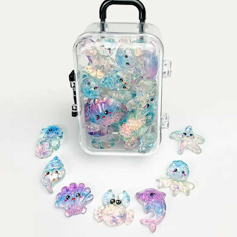 20pcs Mini Crystal Ocean Animal Ornaments, DIY Decorative Set, Home & Office Decoration, Animal Decorations, Perfect for Holidays & Parties, Cute Figurines, Animal Resin Figurine