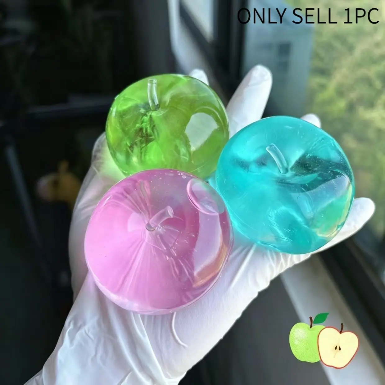 Crystal Apple Squishy Toy, Squish Balls, Soft, Ultra-Thin Smooth Texture, Stress Relief Ball, Sensory Fidget Relief, Sensory Toy, Office Gift, Desktop Decor, Decompression Squeeze, Soft Sensory Squishies