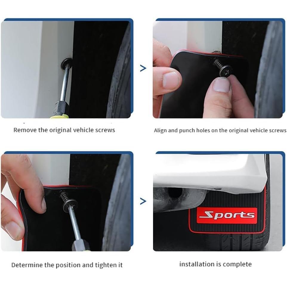 Universal  Mud Flaps, Rubber Mudguard Soft No  Front and Rear Fender Splash Guards Mud Flaps for  (4Pcs)