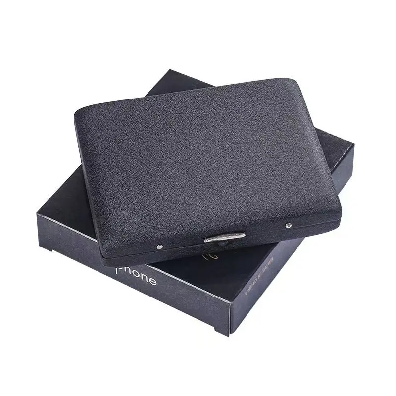 Alloy Frosted Cigarette Case, Retro Cigarette Box, Double Sided Metal Holder, Holds 18 Regular Cigarette