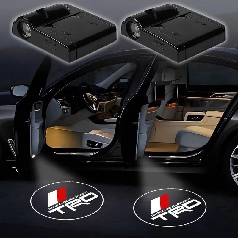 2Pcs Led HD Car Door Welcome Light Auto Logo Projector Lamps For Toyota TRD Logo Corolla Chr Avensis Yaris Camry Racing Accessories